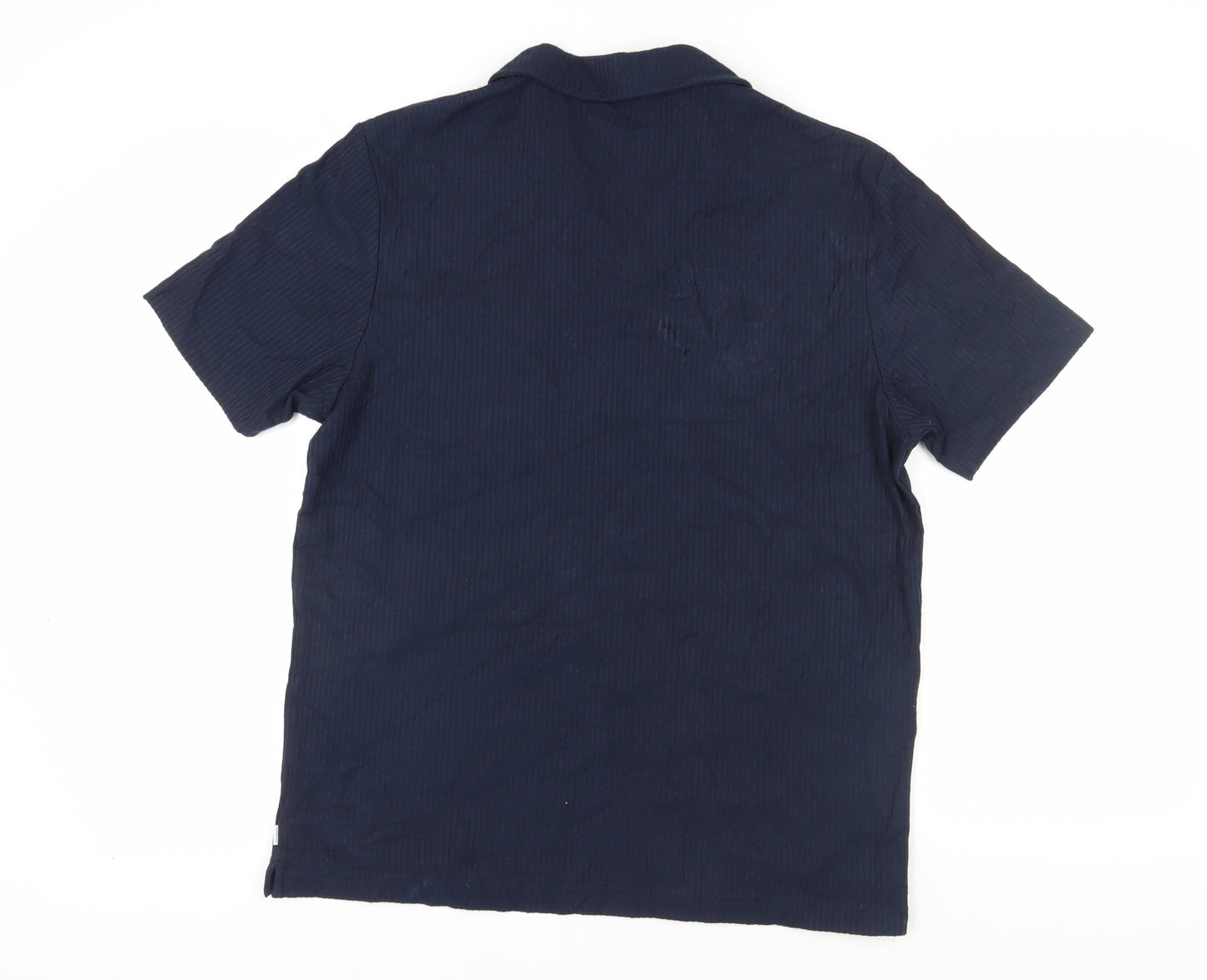 Autograph Men's Blue Cotton Polo M Short Sleeve