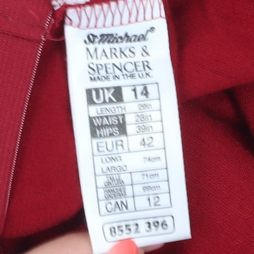 Marks and Spencer Women's Red Pencil Skirt Size 14