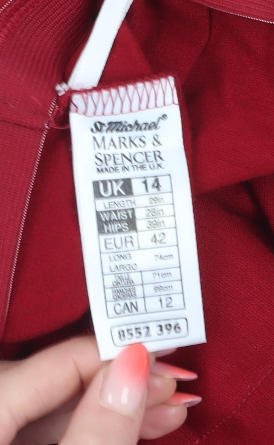 Marks and Spencer Women's Red Pencil Skirt Size 14