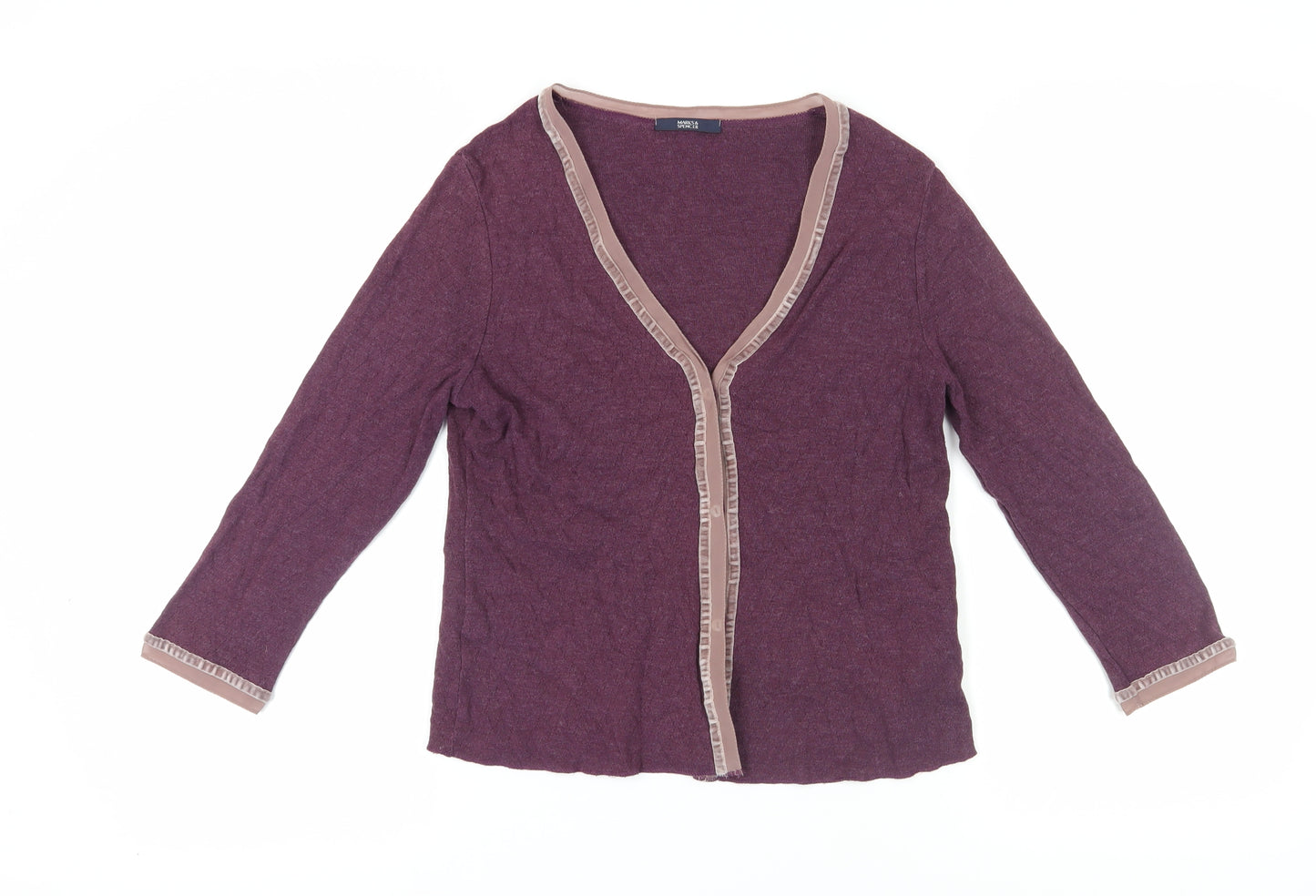 Marks & Spencer Women's Purple Cardigan, Size 12, V-Neck