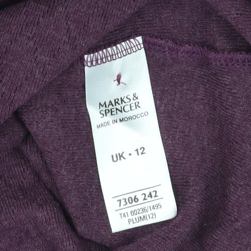 Marks & Spencer Women's Purple Cardigan, Size 12, V-Neck