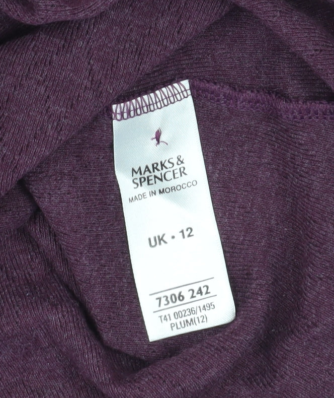 Marks & Spencer Women's Purple Cardigan, Size 12, V-Neck