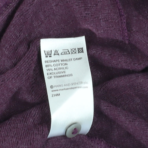 Marks & Spencer Women's Purple Cardigan, Size 12, V-Neck