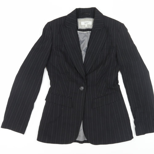 Next Women's Black Pinstripe Blazer Jacket Size 10