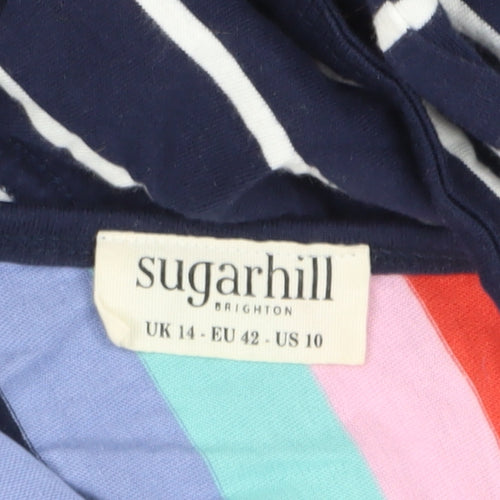 Sugarhill Women's Multicoloured Striped Shift Dress Size 14