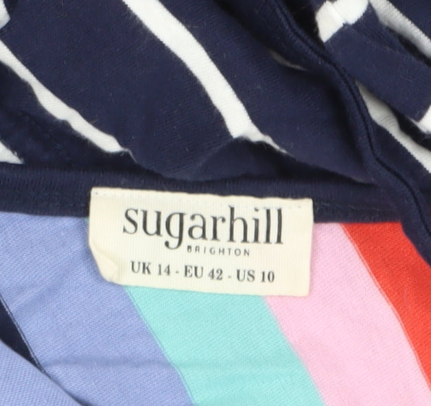 Sugarhill Women's Multicoloured Striped Shift Dress Size 14