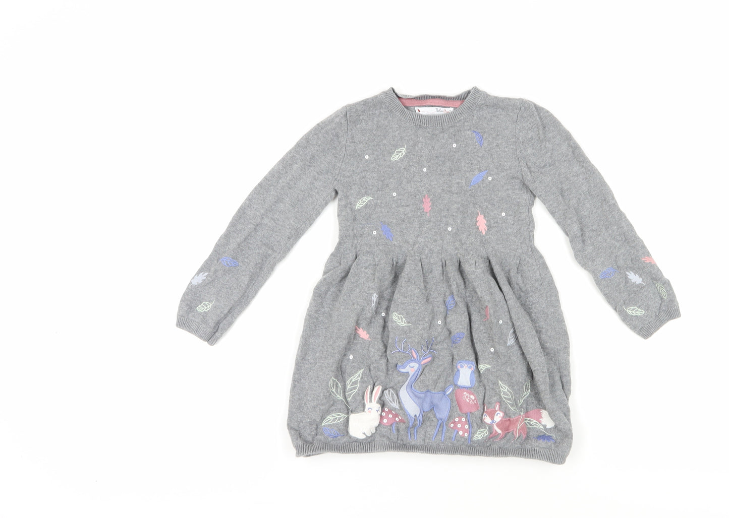 Nula Bug Girls Grey Animal Pattern A-Line Dress 3-4 Years