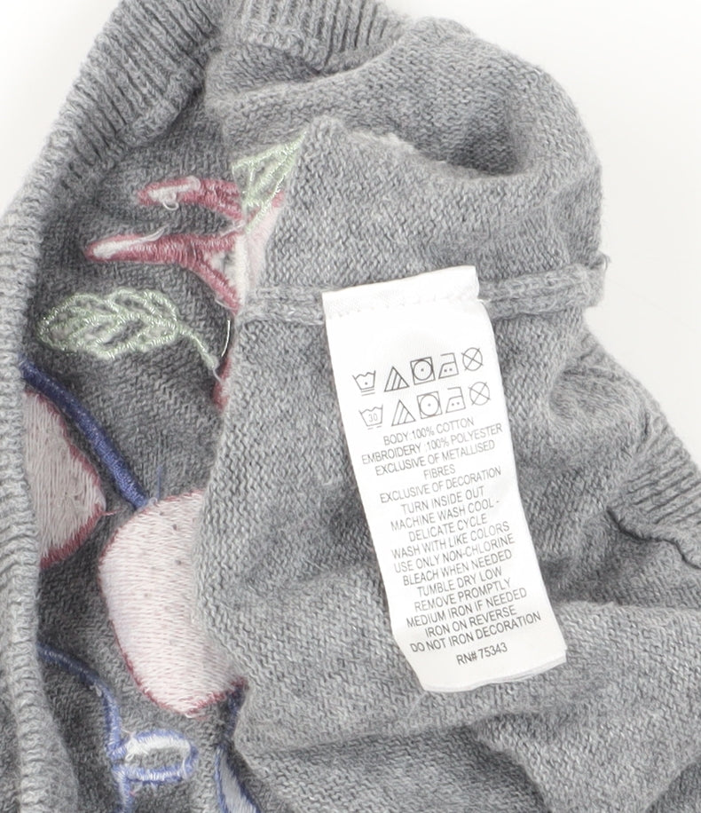Nula Bug Girls Grey Animal Pattern A-Line Dress 3-4 Years