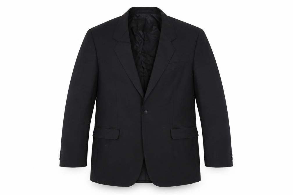 Front view of Varteks Men's Black Regular Blazer, size 44R