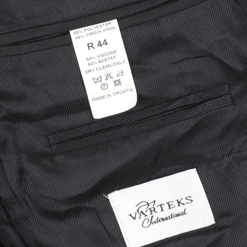 Varteks Men's Black Regular Blazer, Size 44R