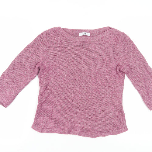 Peter Hahn Women's Pink Cotton Pullover Jumper, Size 10