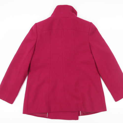BHS Women’s Pink Pea Coat - Size 10, Lined, Buttoned