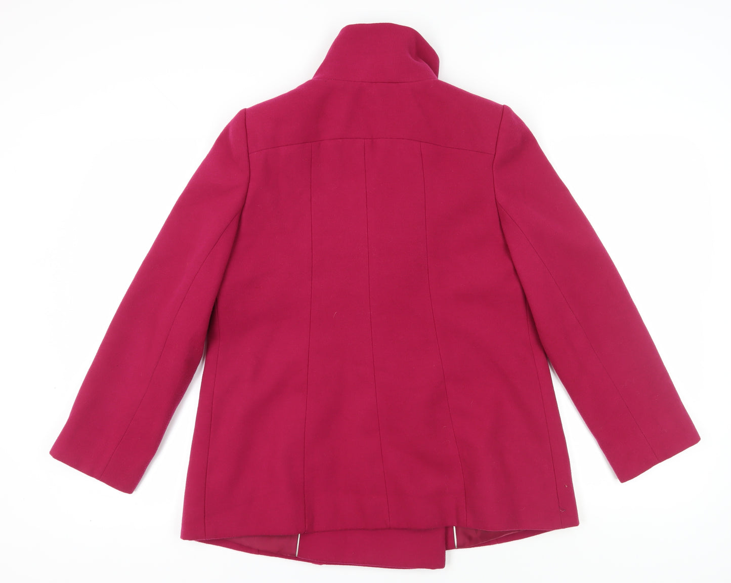 BHS Women’s Pink Pea Coat - Size 10, Lined, Buttoned