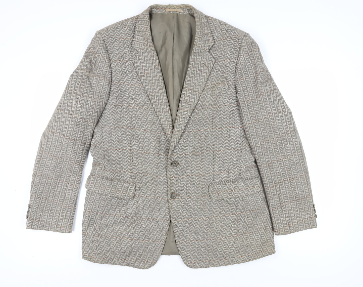 Four Seasons Men's Beige Tweed Blazer, 42R, Classic Fit