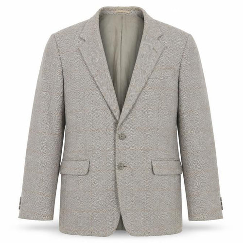 Four Seasons Men's Beige Tweed Blazer, 42R, Classic Fit