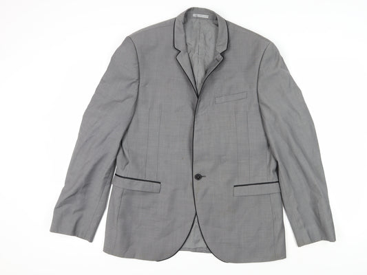 Next Men's Grey 42R Regular Fit Blazer Smart Formal