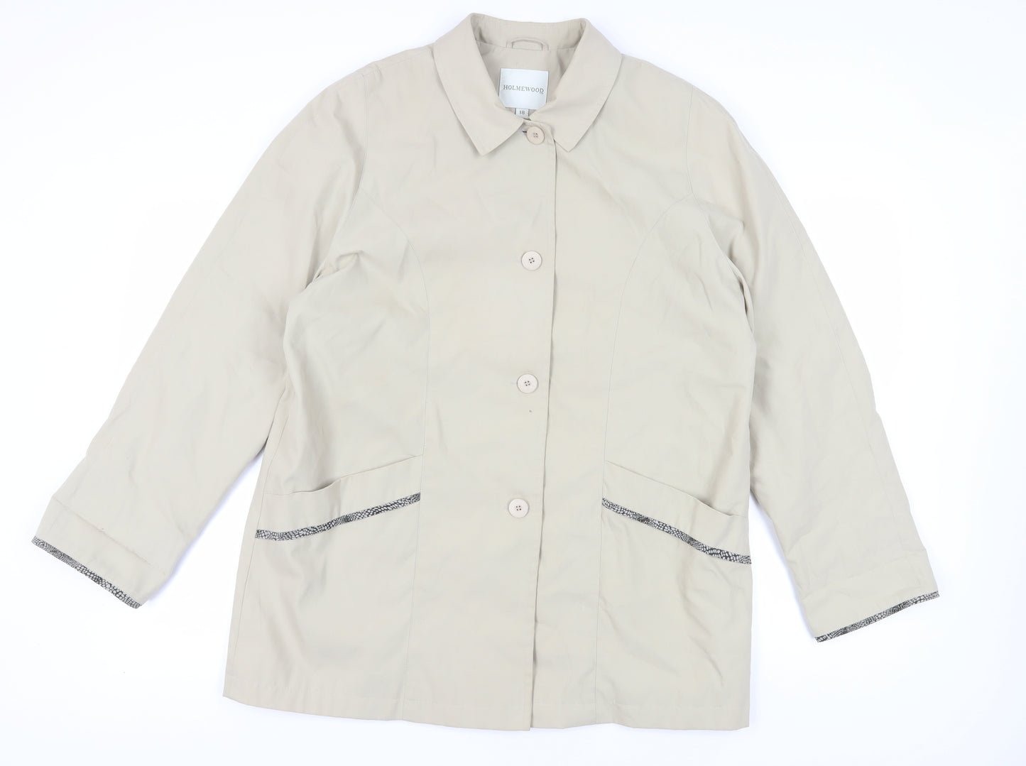 Holmewood Women's Beige Mid-Length Coat Size 18