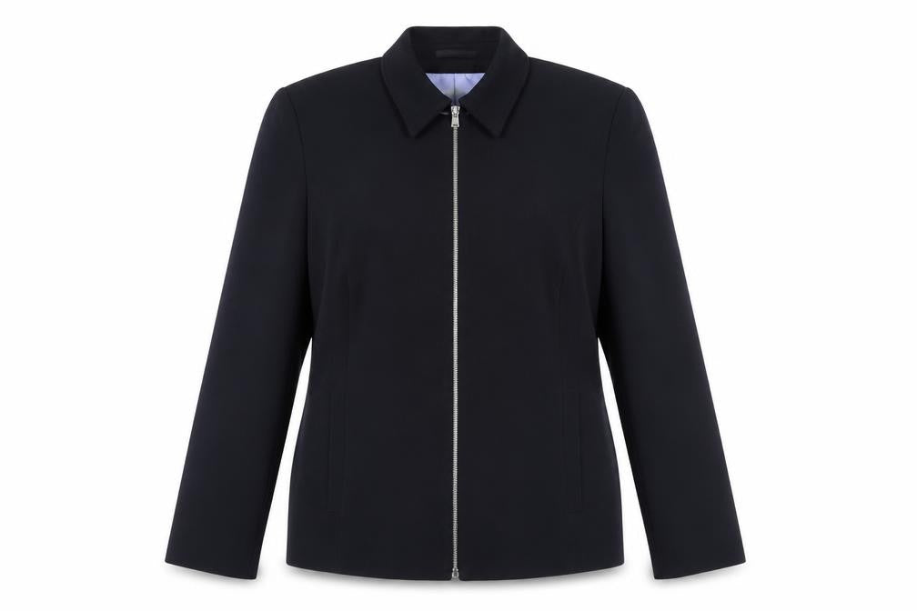 Front view of Minuet Women's Black Wool Suit Jacket, size 16