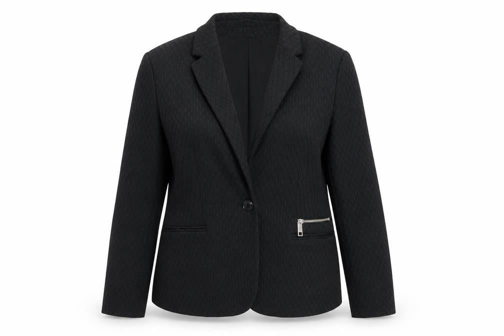 Front view of Next Women's Black Blazer UK 14 Regular Formal
