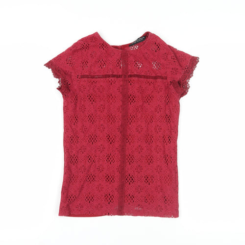 Dorothy Perkins Red Lace Blouse, Size 12, Women's