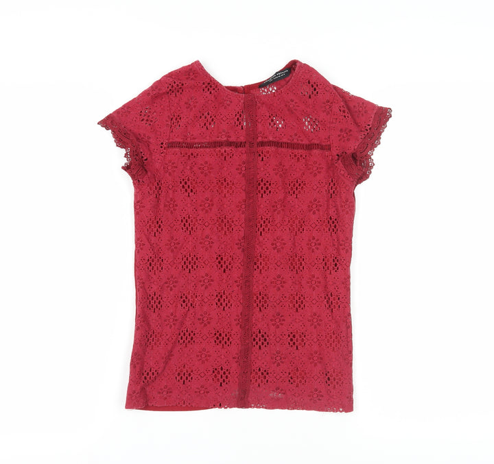 Dorothy Perkins Red Lace Blouse, Size 12, Women's