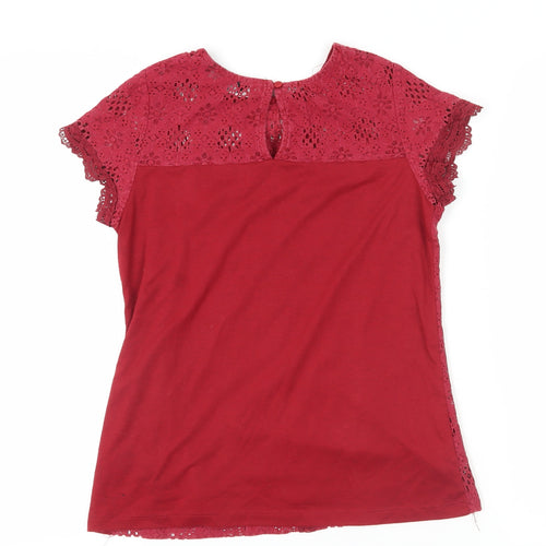 Dorothy Perkins Red Lace Blouse, Size 12, Women's