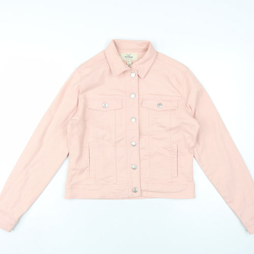 Threadbare Women's Pink Cropped Jacket Size 8 Casual Spring