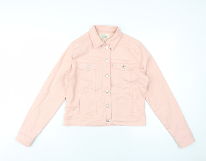 Threadbare Women's Pink Cropped Jacket Size 8 Casual Spring