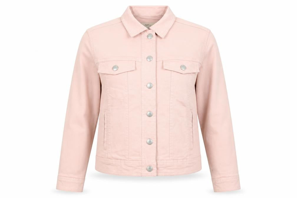 Front view of Threadbare Women's Pink Cropped Jacket, size 8, Casual Spring