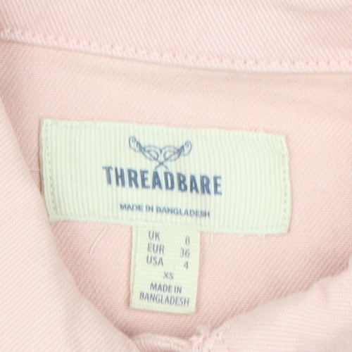 Threadbare Women's Pink Cropped Jacket Size 8 Casual Spring