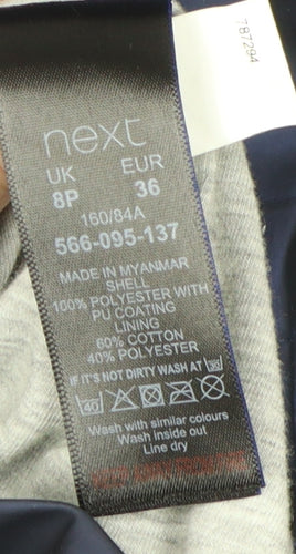 Next Women's Blue Parka Jacket, Hooded, Size 8P