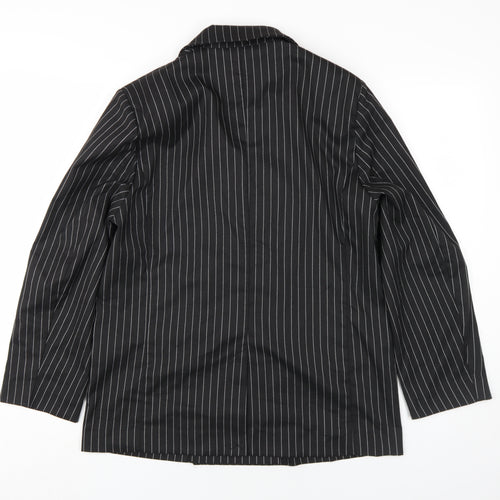 H&M Women's Black Pinstripe Suit Jacket Size 10