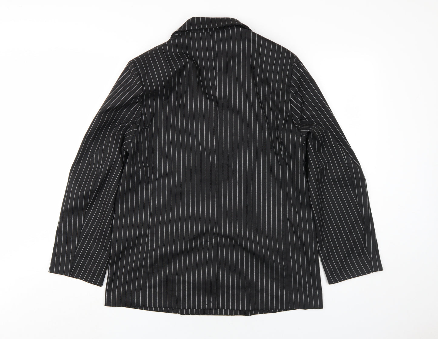 H&M Women's Black Pinstripe Suit Jacket Size 10