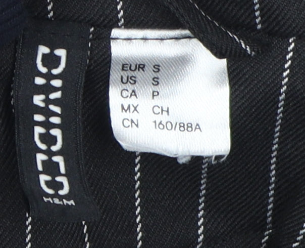 H&M Women's Black Pinstripe Suit Jacket Size 10