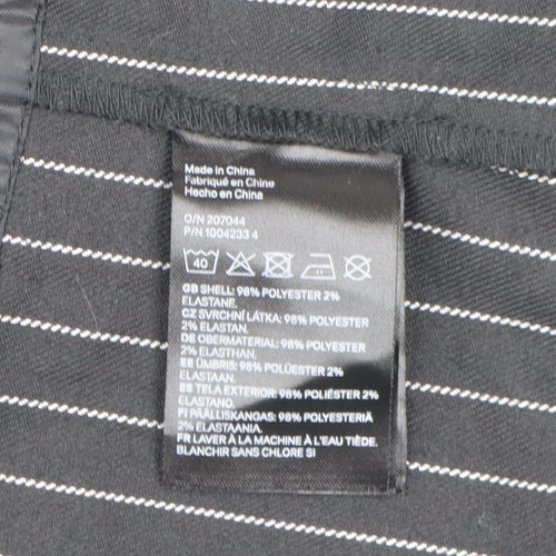 H&M Women's Black Pinstripe Suit Jacket Size 10