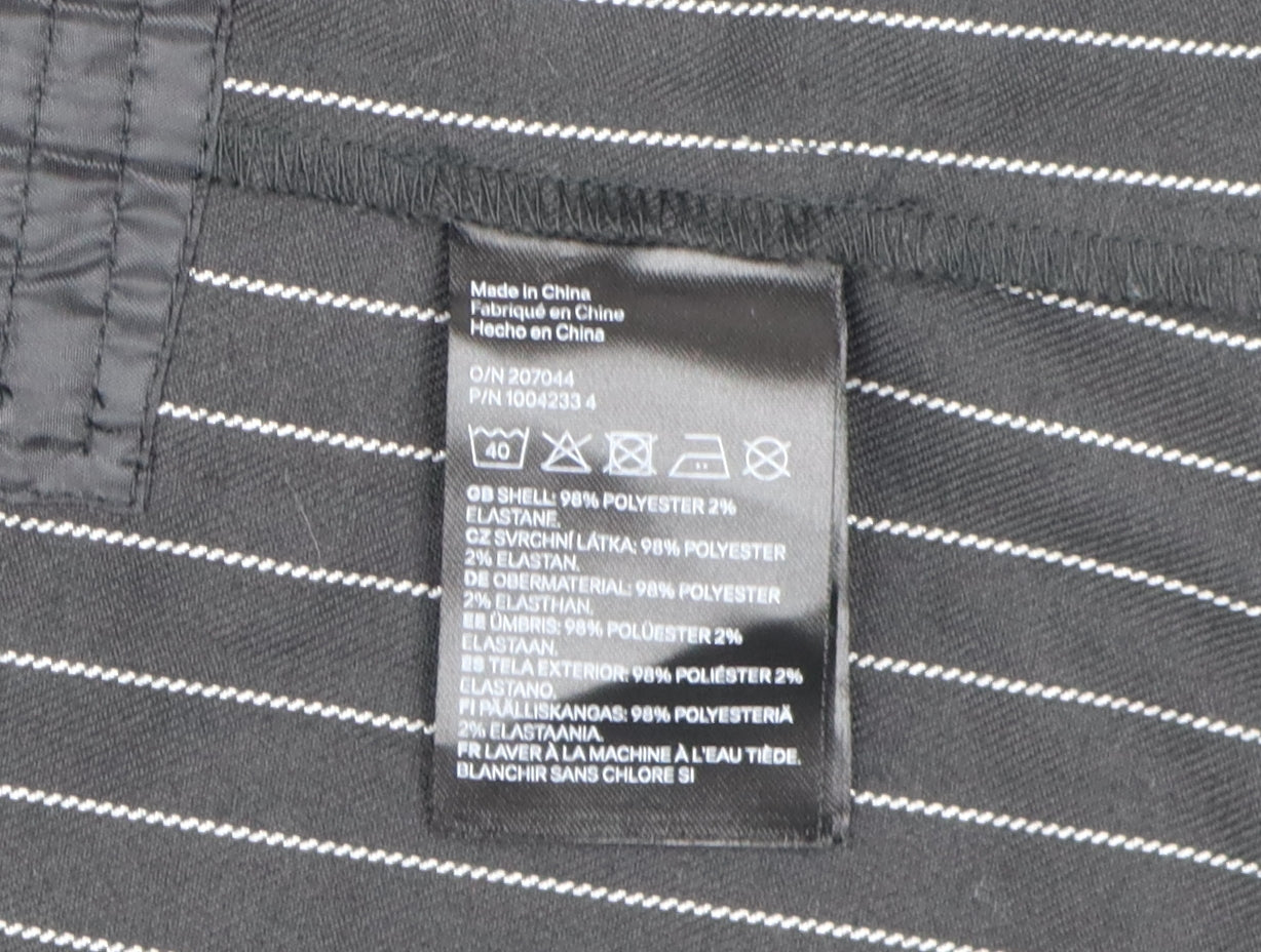 H&M Women's Black Pinstripe Suit Jacket Size 10