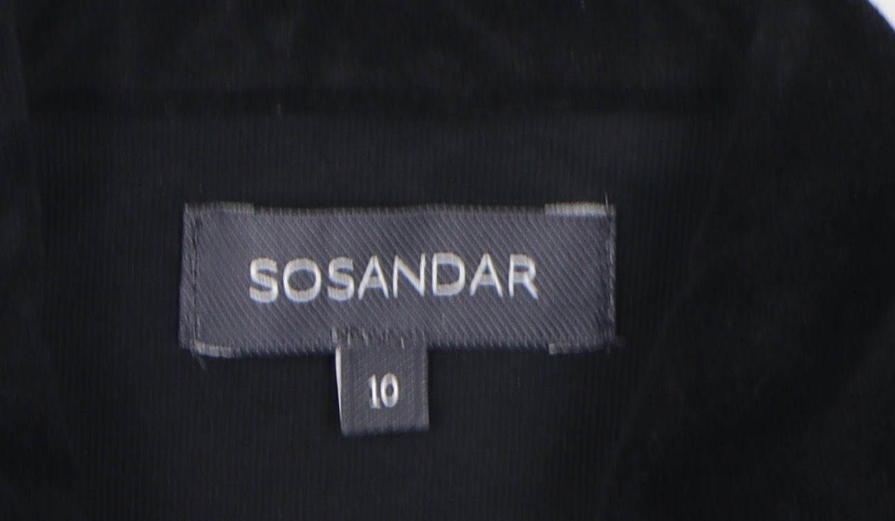 Sosandar Women's Black Velvet Cropped Jacket Size 10