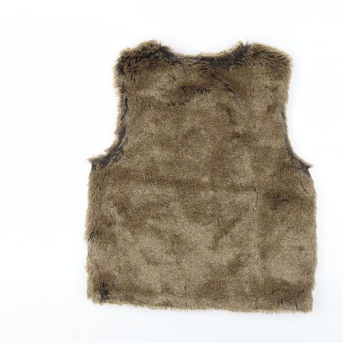 L.O.G.G. Women's Brown Faux Fur Waistcoat Size 6