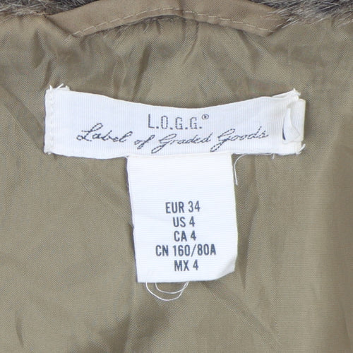 L.O.G.G. Women's Brown Faux Fur Waistcoat Size 6