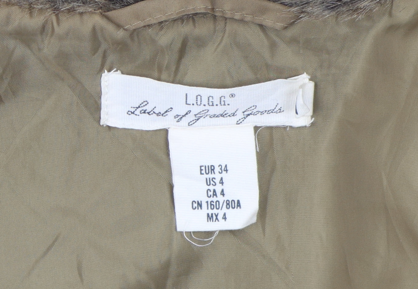L.O.G.G. Women's Brown Faux Fur Waistcoat Size 6