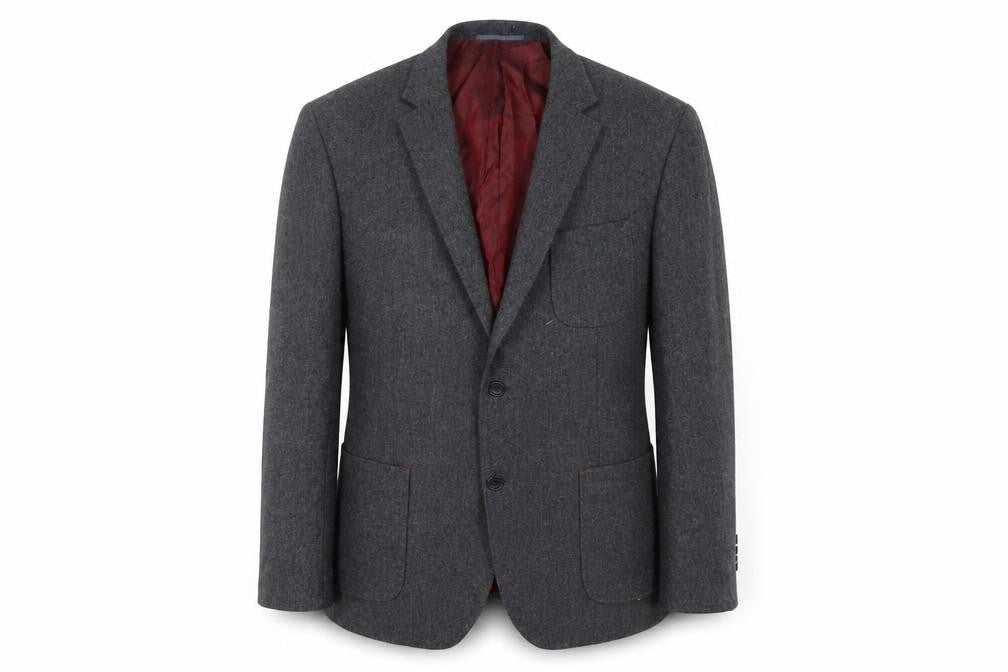 Front view of Marks & Spencer Grey Wool Men's Blazer, size 44