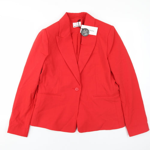 Camaieu Women's Red Blazer - Size 12, Business Wear