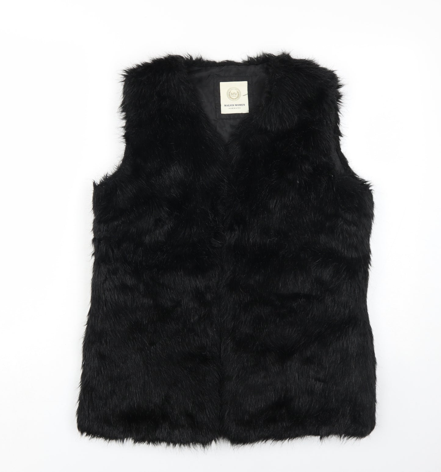 Malvin Women Black Gilet Size 10 Casual Sleeveless