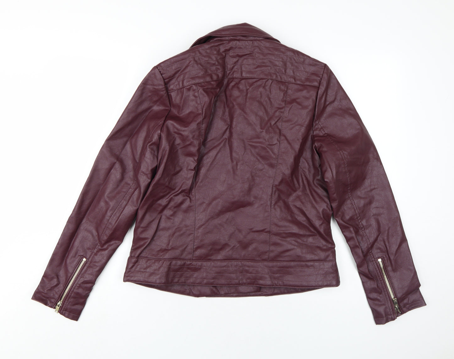 Dorothy Perkins Womens Burgandy Moto Jacket Size 14