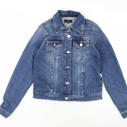 Lipsy Women's Blue Denim Jacket, Size 6, Casual Style