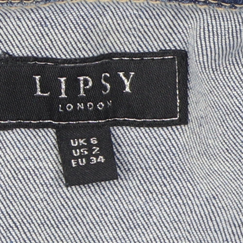 Lipsy Women's Blue Denim Jacket, Size 6, Casual Style