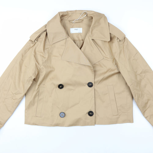 Marks and Spencer Women's Beige Cropped Pea Coat