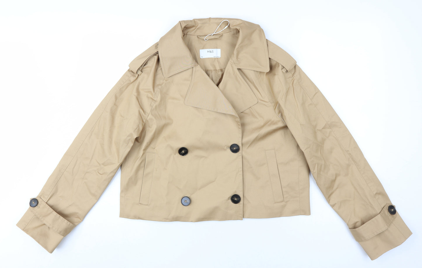 Marks and Spencer Women's Beige Cropped Pea Coat