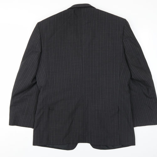 Pinstripe Men's Black Blazer 42 Short - Classic Style