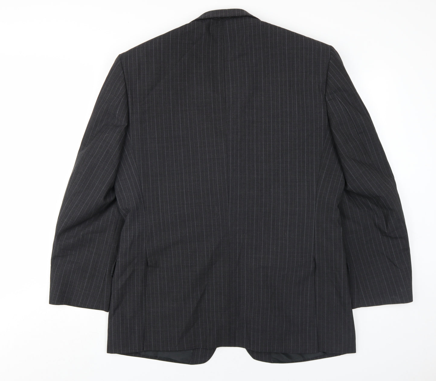 Pinstripe Men's Black Blazer 42 Short - Classic Style